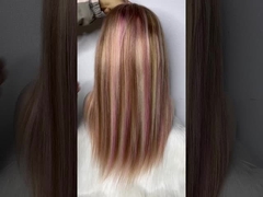 Ingrosso 100% di capelli umani vergini colore pianoforte parrucca rettilinea 4*4 anteriore