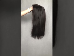 Parrucca frontale in pizzo 4*4 con capelli umani lisci neri naturali da 22 pollici