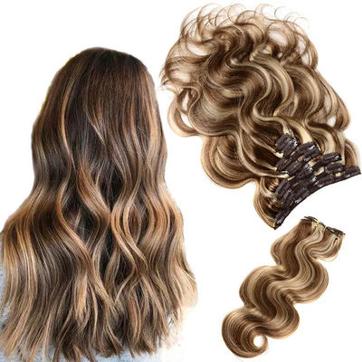 qualità  Malaysian Weave Seamless Clip In Hair Extensions Smooth And Soft fabbrica