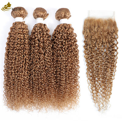 qualità  27 Colored Weft Ombre Human Hair Extensions Curly Virgin 100g/Bundle fabbrica