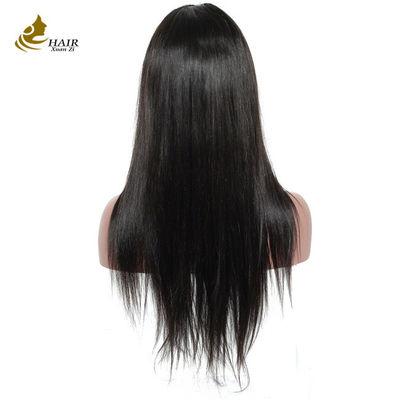 Capelli umani personalizzati Parrucca di pizzo naturale nera per capelli umani dritti