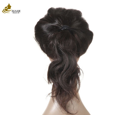 Capelli umani personalizzati Parrucca di pizzo naturale nera per capelli umani dritti