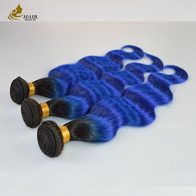 1B Blu Ombre Estensioni di capelli umani Corpo Ondulato Vergine Ondulato