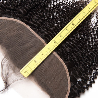 Chiusura frontale di pizzo per capelli umani 13x4 HD Kinky Curl Capelli umani Chiusura frontale di pizzo