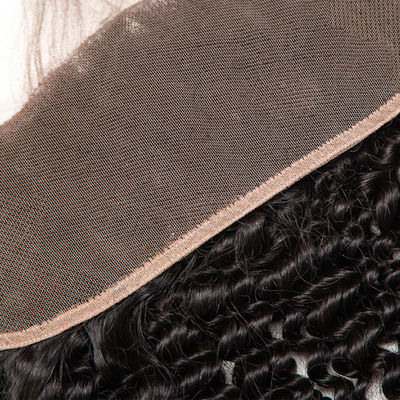 Chiusura frontale di pizzo per capelli umani 13x4 HD Kinky Curl Capelli umani Chiusura frontale di pizzo