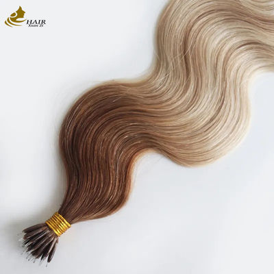 ODM estensioni di capelli preconfezionate a nano 100% capelli umani corpo ondulato estensioni di capelli umani