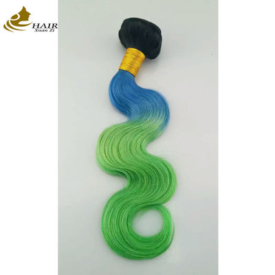 Personalizzato Ombre Estensioni di capelli umani Bouncy viola blu colorato