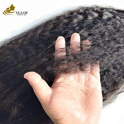 Kinky Straight Prebonded Nano Human Hair Extensions Naturale Nero 18 pollici