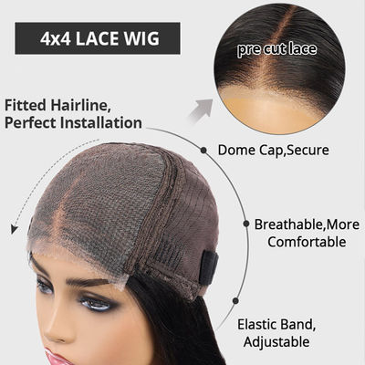 Prezzo di fabbrica 26 pollici Perugia per capelli umani Full Lace Virgin Human Long Hair Bone Straight Brillante Perugia di pizzo