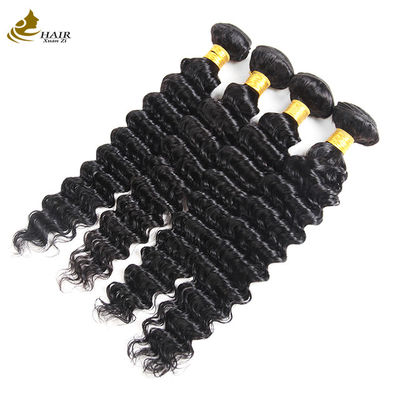 Vendita diretta di fabbrica Capelli umani vergini brasiliani 1b Colore Deep Wave Hair Bundle