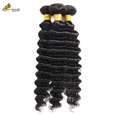 Vendita diretta di fabbrica Capelli umani vergini brasiliani 1b Colore Deep Wave Hair Bundle