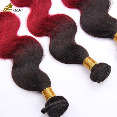 Colore Ombre Rosso Capelli Umani Brasiliani Con Chiusura