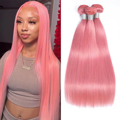 100% di fabbrica all'ingrosso di capelli umani rosa non trasformati