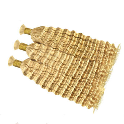 Doppia ondulazione profonda di capelli umani per la treccia 613 colore biondo