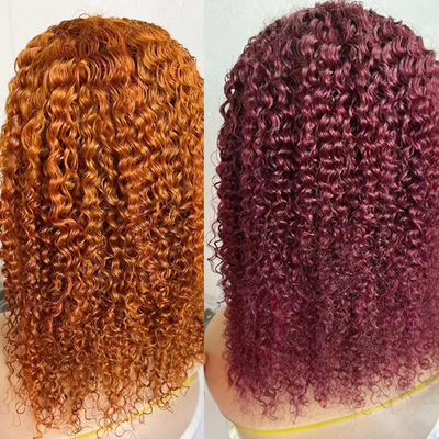 Bob colorato parrucca di pizzo frontale 13X4 parrucca di pizzo frontale riccioli capelli umani pizzo parrucca 180%