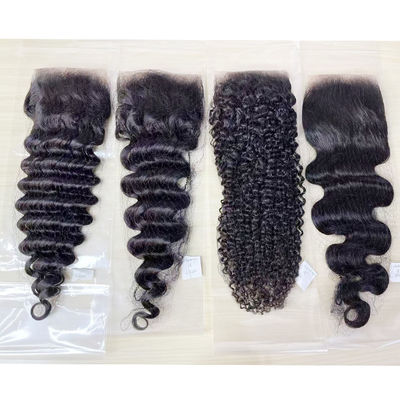 Pieghevole pizzo trasparente non lavorato 100% capelli umani naturali 4X4