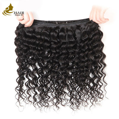 Ingrosso Falegname capelli ricci tessendo naturale nero indiano Remy fasci di capelli umani