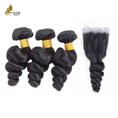 Fusioni di capelli brasiliani Capelli umani Fusioni a onde libere con chiusura