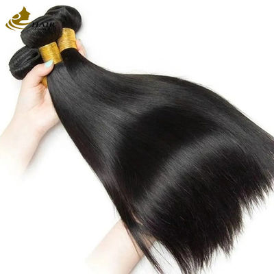 Capelli in tessuto umano vergine Remy capelli in fascio rettilineo doppio disegnato nero naturale