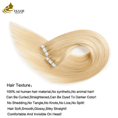 Nastro di tessitura della pelle umana Remy Estensioni di capelli Nastro russo a doppia faccia 8"-30" Lunghezza personalizzata