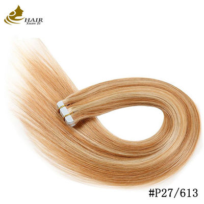 Nastro di tessitura della pelle umana Remy Estensioni di capelli Nastro russo a doppia faccia 8"-30" Lunghezza personalizzata