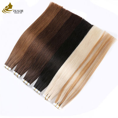 Nastro di tessitura della pelle umana Remy Estensioni di capelli Nastro russo a doppia faccia 8"-30" Lunghezza personalizzata