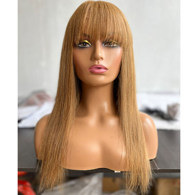 Etero 27# Capelli umani di colore Vergine brasiliana Parrucche frontali con frangia