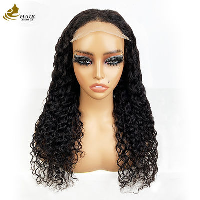 4*4 Frontale di pizzo capelli umani vergini naturali nero parrucche a riccioli con strisce antiscivolo