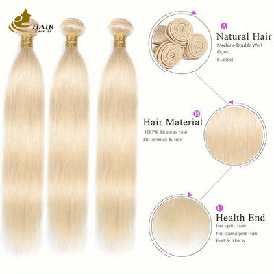 613 Bionda 100% capelli umani estensione vergine fasce rette
