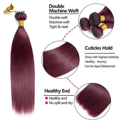 Estensioni 99J Vinicolato Burguney Colore Fasci di capelli umani