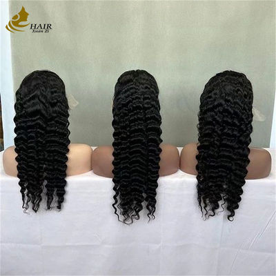 13*4 pizzo profondo ondulato riccio parrucche per capelli umani parrucche per capelli naturali neri vergini