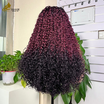 Facile da indossare Confortevole senza colla 5 * 5 Pixie Ricci Capelli umani T colorato