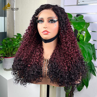 Facile da indossare Confortevole senza colla 5 * 5 Pixie Ricci Capelli umani T colorato