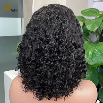 12 pollici senza adesivo 5 * 5 Frontale pizzo capelli umani parrucca onde d'acqua senza adesivo seta Top pieno pizzo parrucca