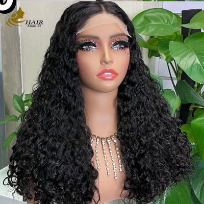 5*5 senza adesivo trasparente di pizzo Fronte capelli umani naturali senza adesivo Top di seta full pizzo parrucca