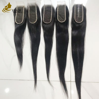 Chiusura in capelli umani con lace invisibile HD 2x6 lisci brasiliani