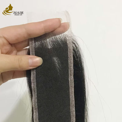 Chiusura in capelli umani con lace invisibile HD 2x6 lisci brasiliani