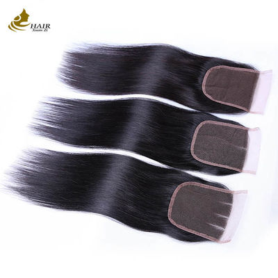 Trasparente 4*4 pizzo 20 pollici nero naturale capelli umani dritti pizzo chiusura in vendita