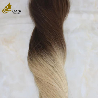 Popolare Legatura della pelle Retta 100% Remy Capelli umani Nastro estensioni di capelli Cuticule capelli vergini allineati