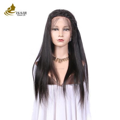 Capelli umani personalizzati Parrucca di pizzo naturale nera per capelli umani dritti