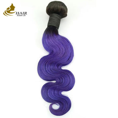 Ombra ondulata viola Estensioni di capelli umani 26 pollici Kinky ricci