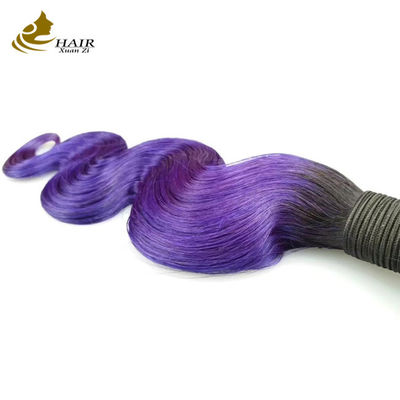 Ombra ondulata viola Estensioni di capelli umani 26 pollici Kinky ricci