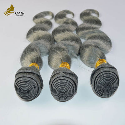 Grey Ombre estensioni di capelli umani 26 pollici con chiusura