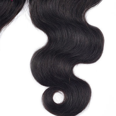 Base di seta Capelli umani Cerniera Chiusura Corpo frontale Onda personalizzata
