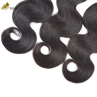 Base di seta Capelli umani Cerniera Chiusura Corpo frontale Onda personalizzata