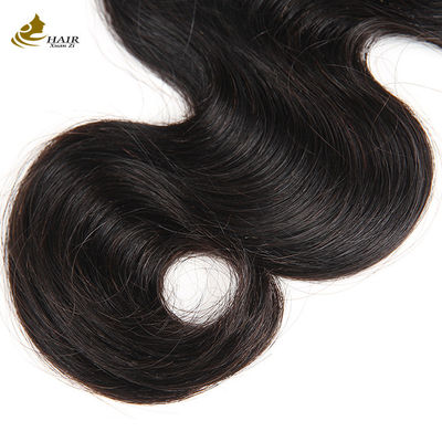 130 Densità Capelli Umani Chiusura a merletti Corpo nero naturale 4x4