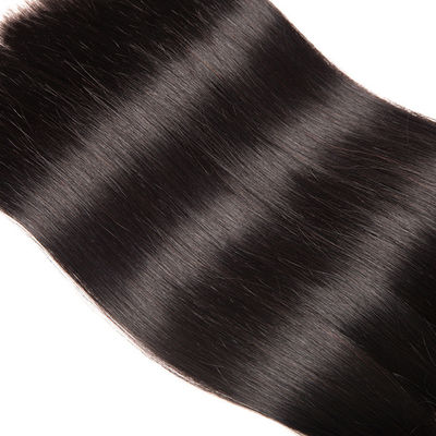 Non trasformato 3 fasci di capelli vergini fasci di capelli umani colore naturale con chiusura