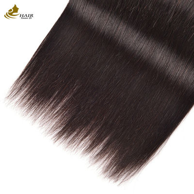 Non trasformato 3 fasci di capelli vergini fasci di capelli umani colore naturale con chiusura