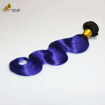 Colore popolare Remy Capelli umani Tessuto Blu Colore Ombra Estensioni di capelli umani