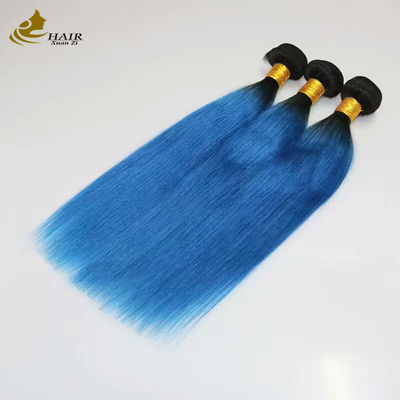 Colore popolare Remy Capelli umani Tessuto Blu Colore Ombra Estensioni di capelli umani